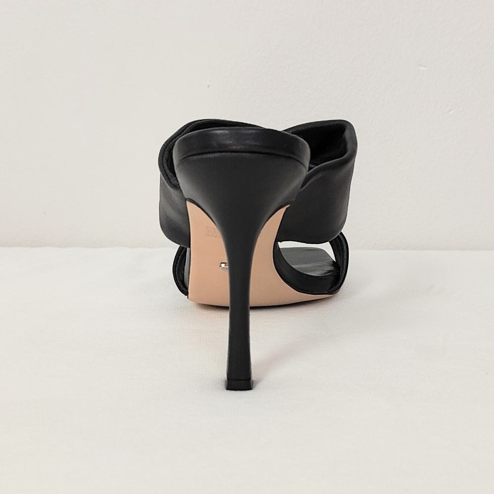 NEW! Tony Bianco Black Leather Heels Felipe Mule Women's 9 High Stilettos Open - Picture 5 of 7